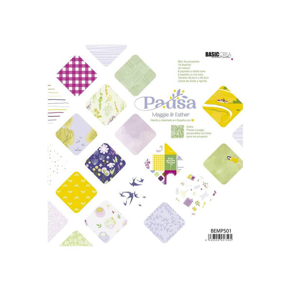 Bloc Scrapbooking 13 Hojas Pausa 30,5 cm Basic Crea
