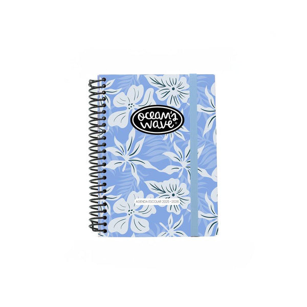 agenda escolar 2025 2026 tamaño a6 oceans wave