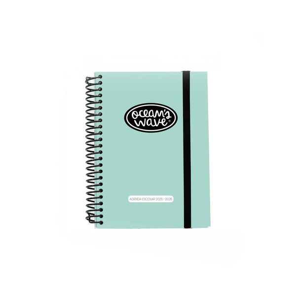 agenda escolar verde pastel a6 2025 2026 oceans wave