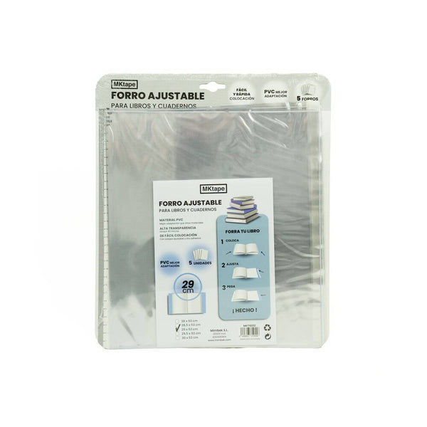 forro para libros de texto y cuadernos mimbek transparente