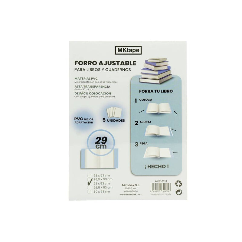 forro para libros y cuadernos 29 cm mimbek