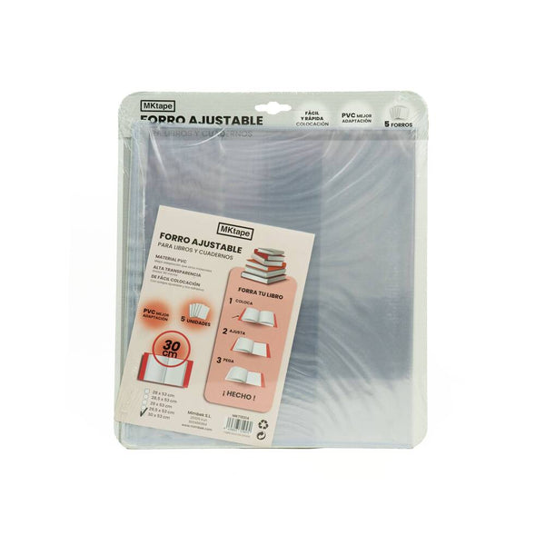 material para forrar libros de texto y cuadernos color transparente 30 cm