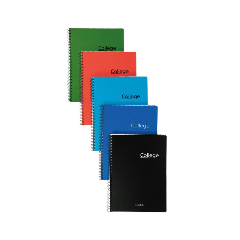 pack 5 cuadernos de colores basic cuadriculados A4 mimbek
