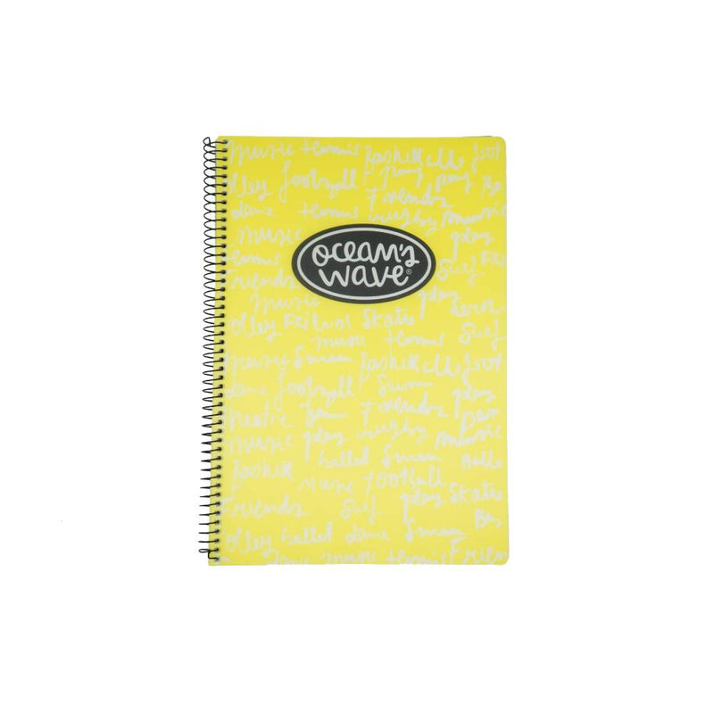 cuaderno cuadrícula A4 80 hojas color amarillo oceans wave