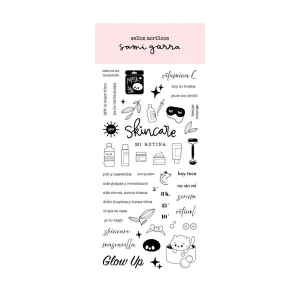 pack de sellos acrílicos sami garra skincare basic crea
