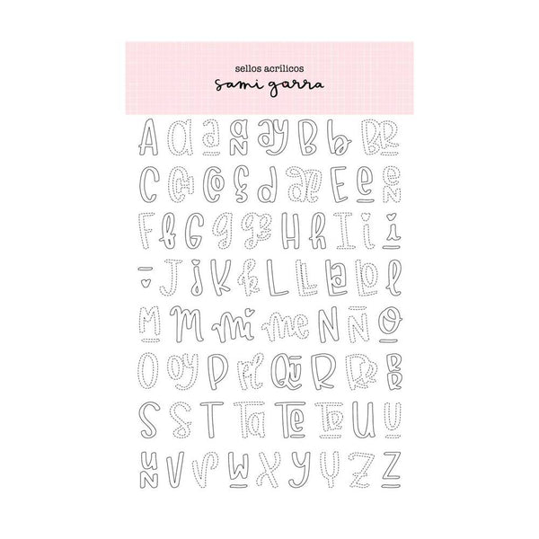 set de 70 sellos acrílicos con las letras del abecedario sami garra