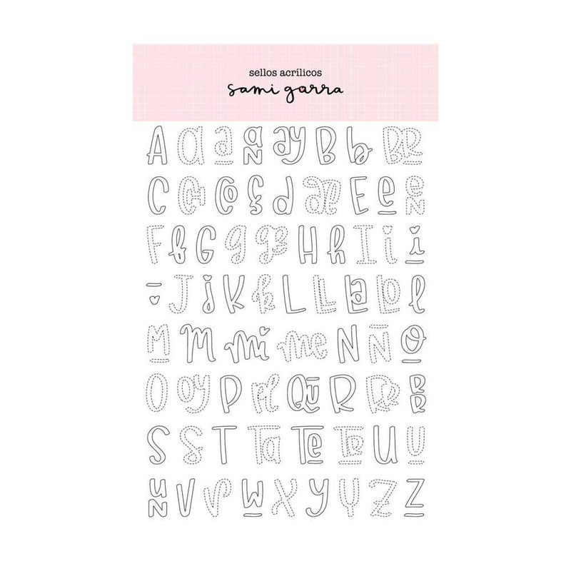 set de 70 sellos acrílicos con las letras del abecedario sami garra