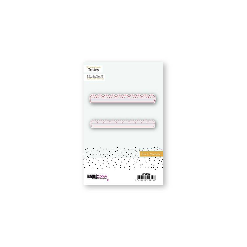 set 2 troqueles para scrap pestaña redonda basic crea