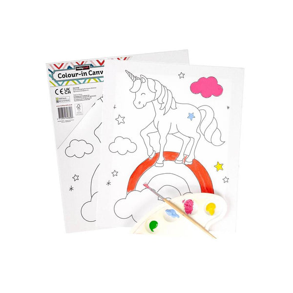 lienzo para pintar infantil colour in canvas unicorn