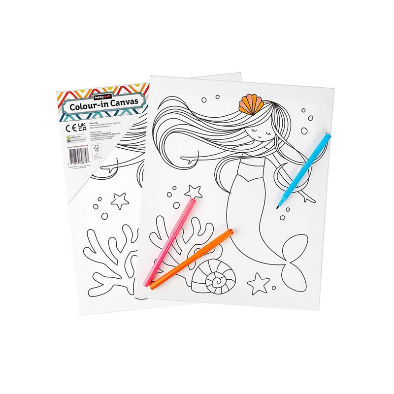 lienzo para colorear diseño de sirena hobbycraft