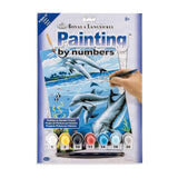 manualidad creativa para adultos pintar por numeros lienzo de delfines royal langnickel