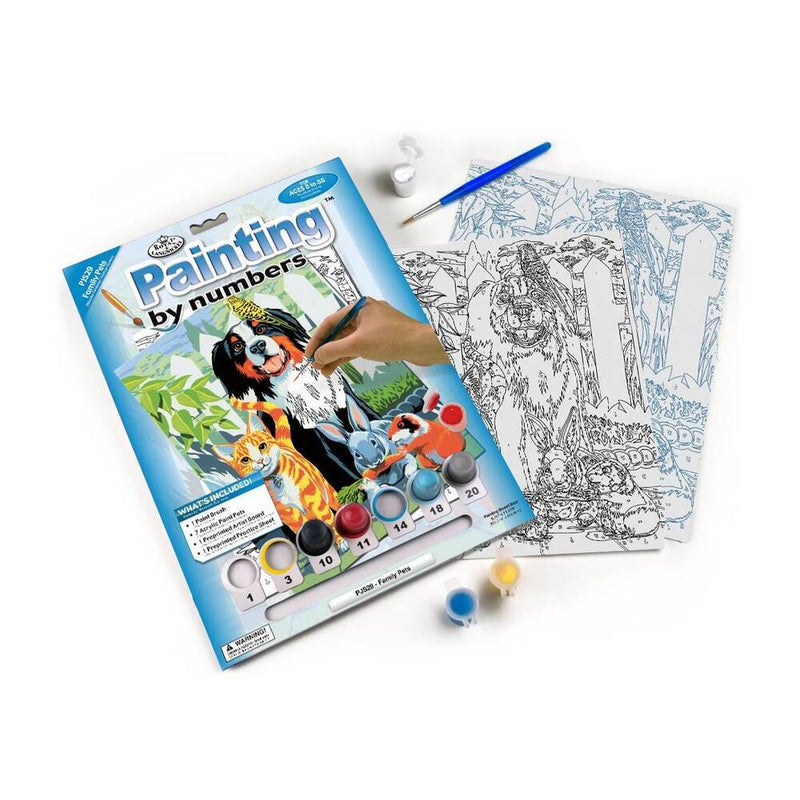 diseño completo lienzo de pintar por numeros perrito gatito conejo royal langnickel