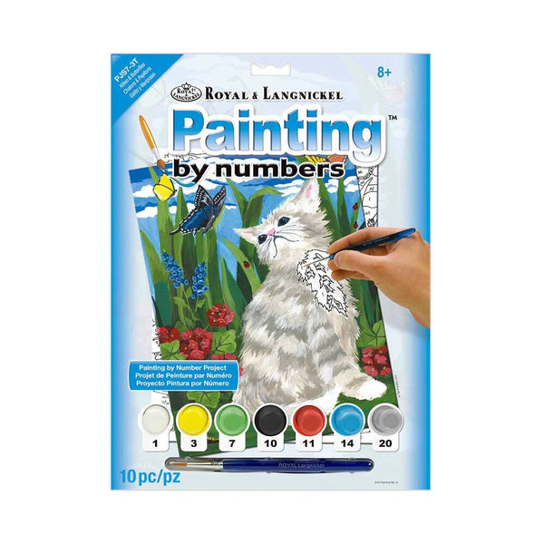 pintar por numeros gatito rodeado de mariposas royal langnickel