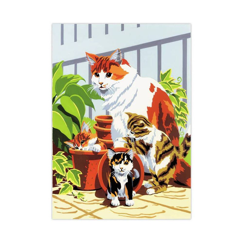 lienzo completo pintar por numeros diseño gato y gatitos royal langnickel