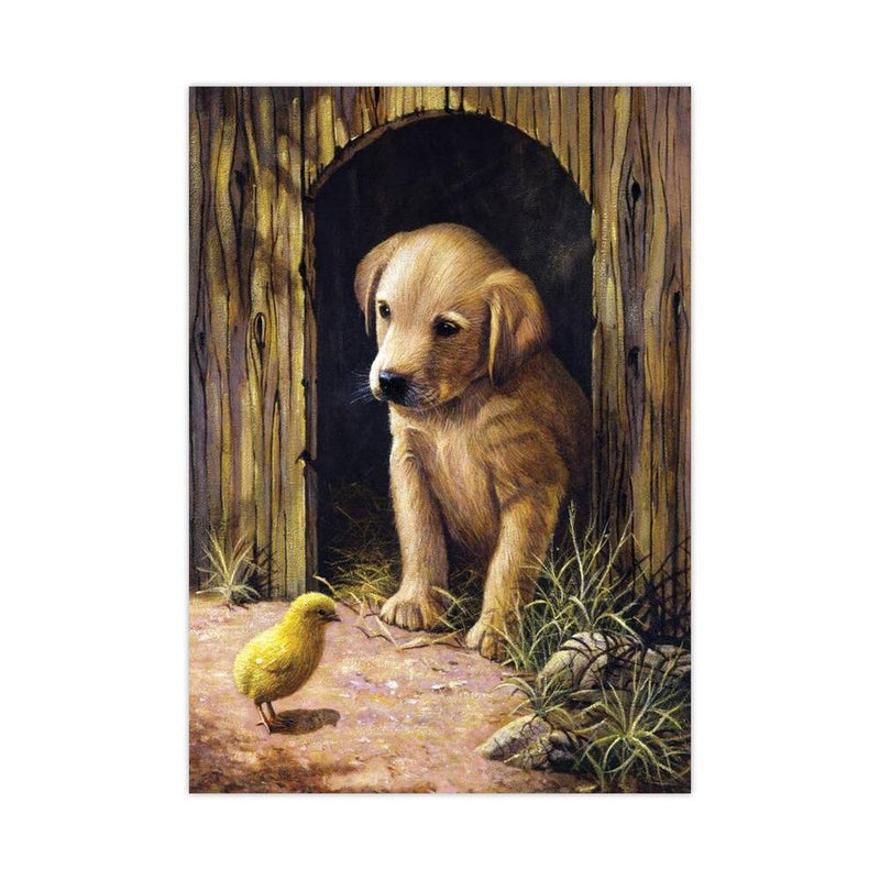 lienzo completo perro y pollito diseño pintar por numeros royal langnickel