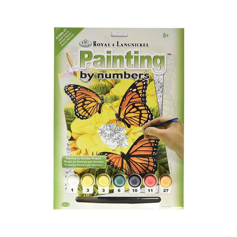 set completo pintar por numeros mariposas y flores royal langnickel