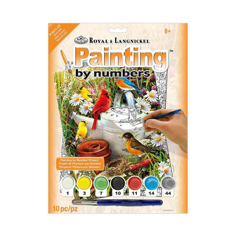 pintar por numeros diseño de pajaros en el jardin royal langnickel