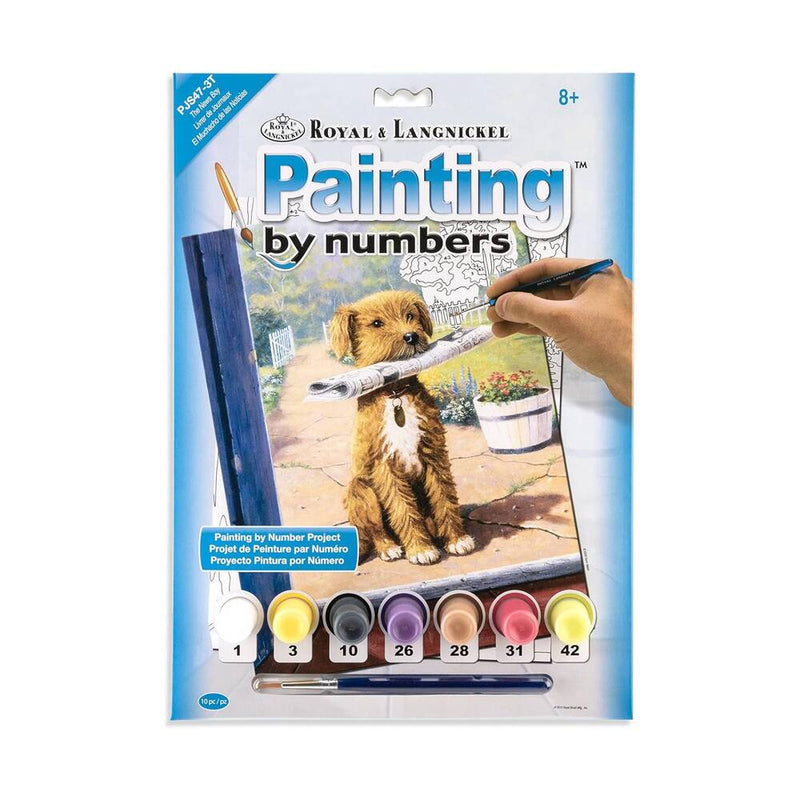 pintar por numeros perrito con periodico en la boca royal langnickel