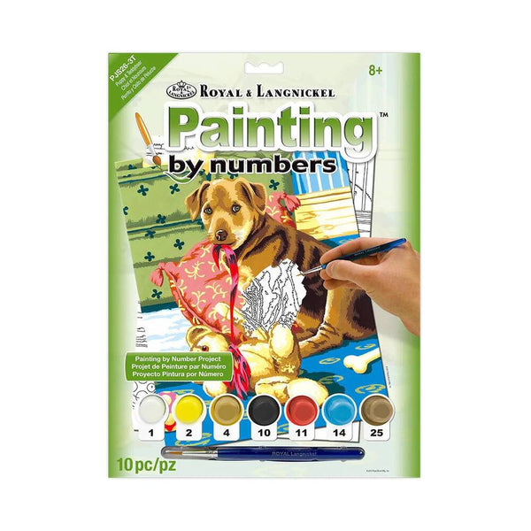 pintar por números lienzo royal langnickel perrito con su peluche