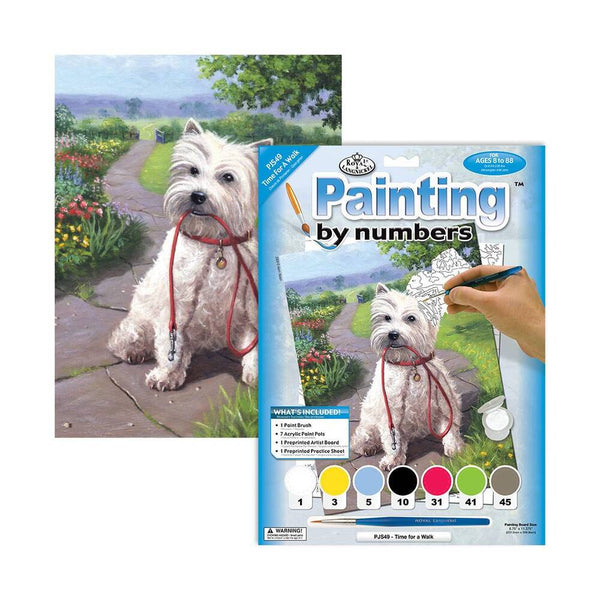 set completo pintar por numeros perrito de paseo royal langninckel