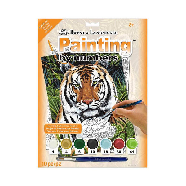 pintar por numeros tigre escondido en la selva royal langnickel
