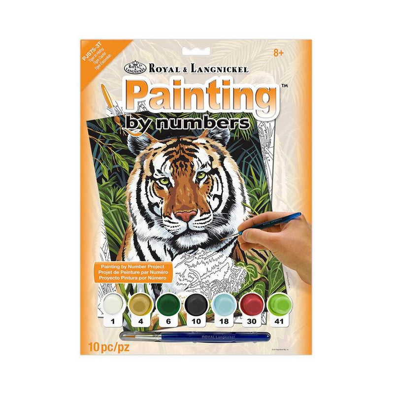 pintar por numeros tigre escondido en la selva royal langnickel