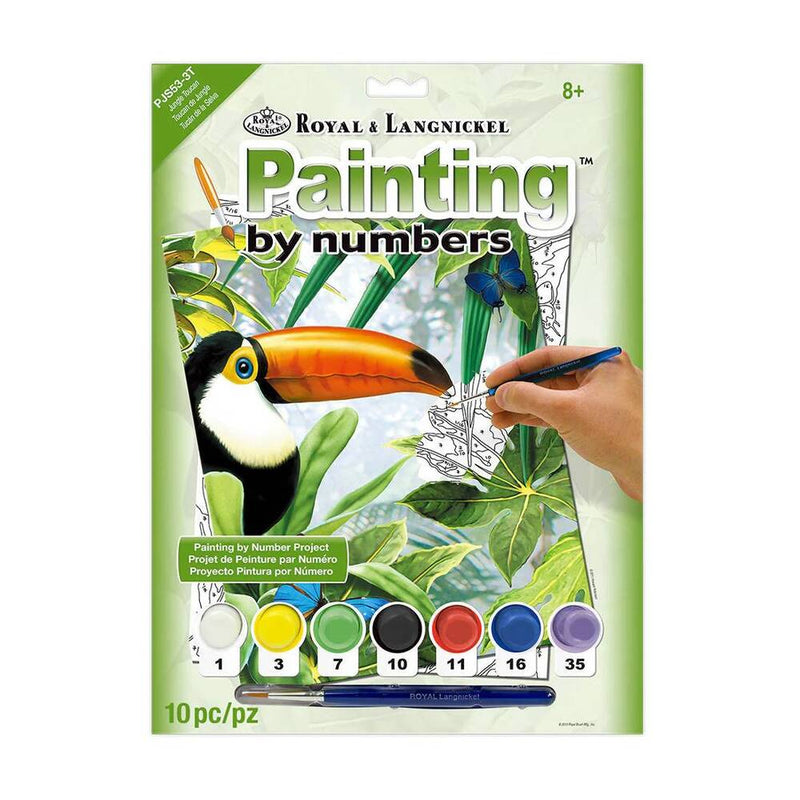 pintar por numeros diseño de un tucan en la selva royal langnickel