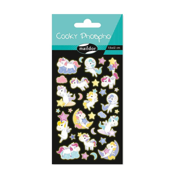 pegatinas unicornios brillo en la oscuridad maildor