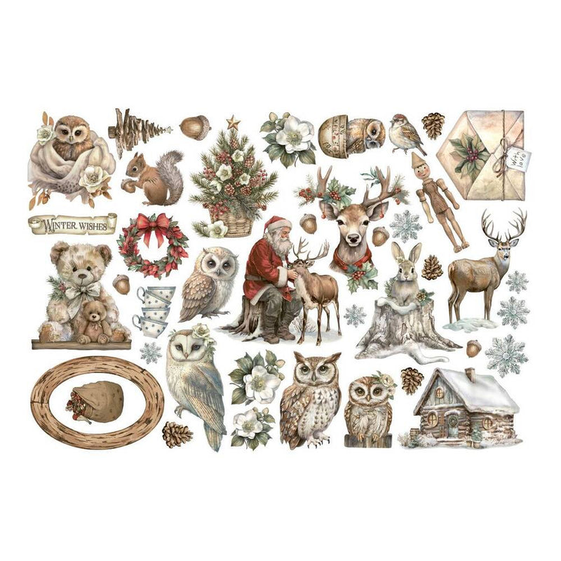 pegatinas navideñas para hacer scrap owls house stamperia