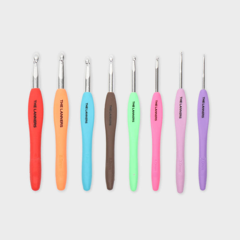 agujas para ganchillo y crochet con mango ergonómico the lanners