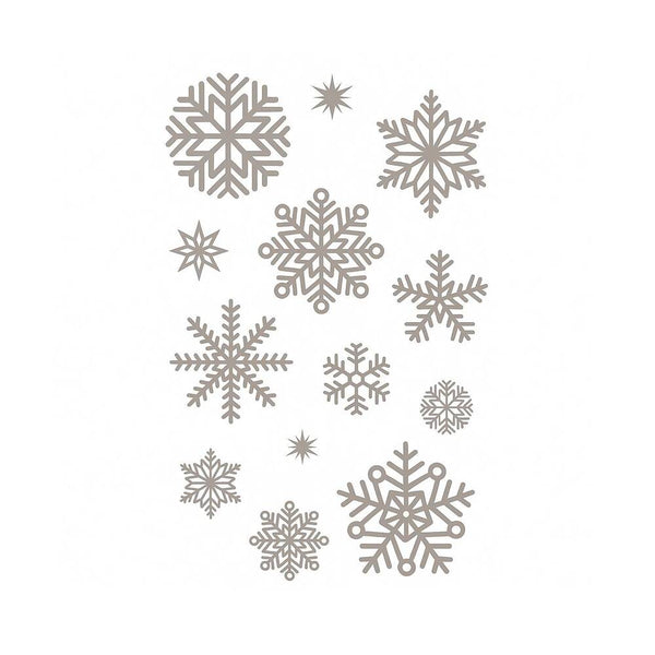 set de sellos acrilicos navideños en forma de copos de nieve artemio