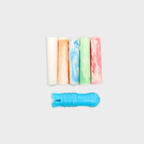 set 5 tizas jumbo de colores tie dye + portatizas layers of