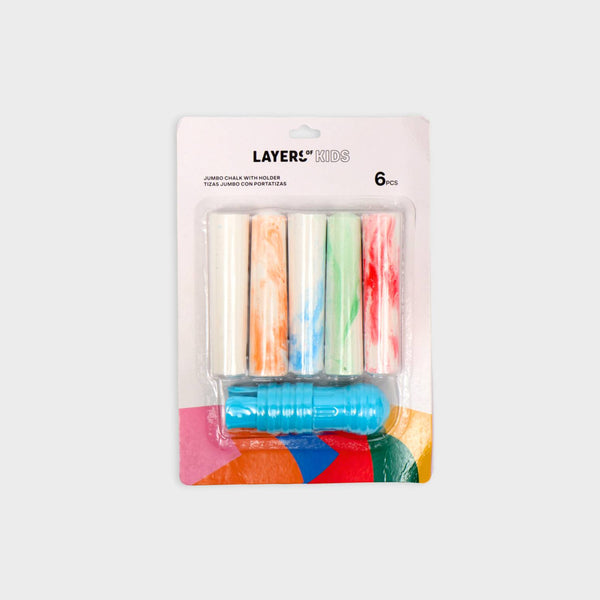 set de tizas grandes para manualidades infantiles +1 portatizas layers of