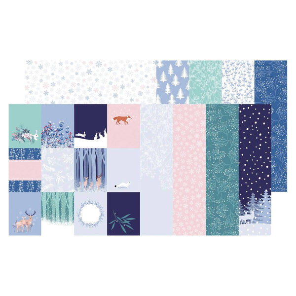 set de 10 hojas scrap navidad hiver enchante artemio