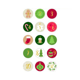 pegatinas del 1 al 24 para un calendario de adviento de madera artemio