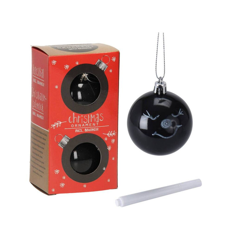 bolas de navidad negras para pintar con rotulador