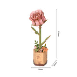 maqueta 3d robotime pink rose medidas