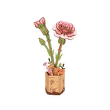 maqueta de madera 3d robotime clavel rosa