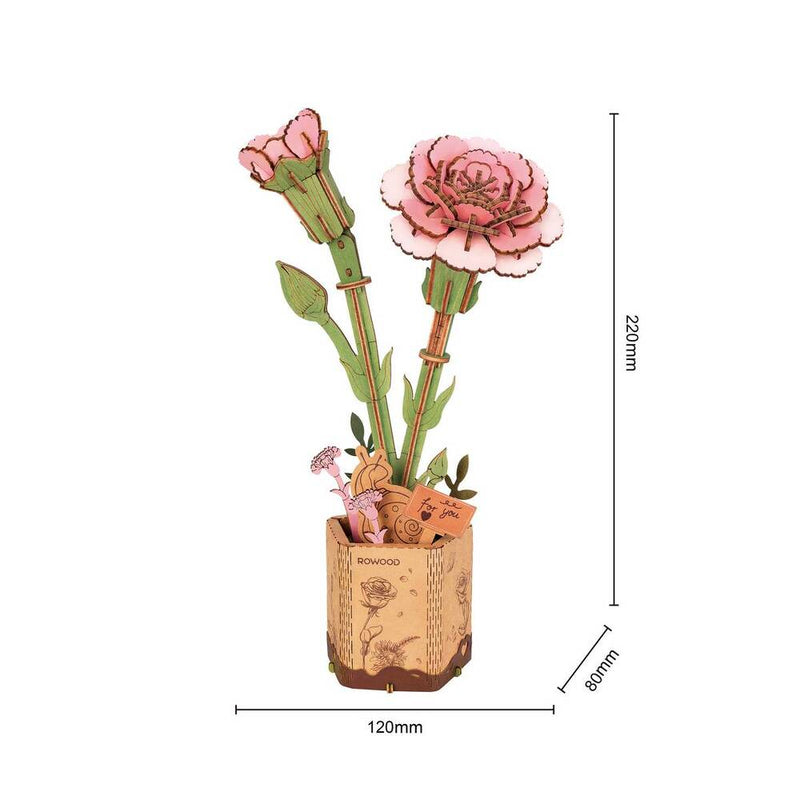 clavel rosa robotime puzzle 3D