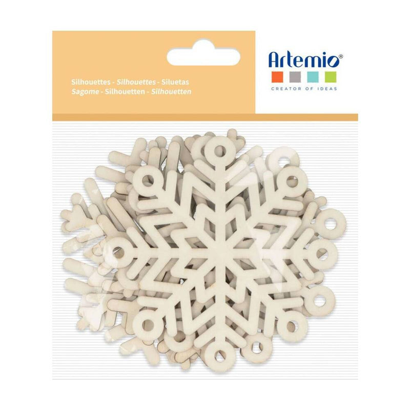 set de copos de nieve de madera artemio
