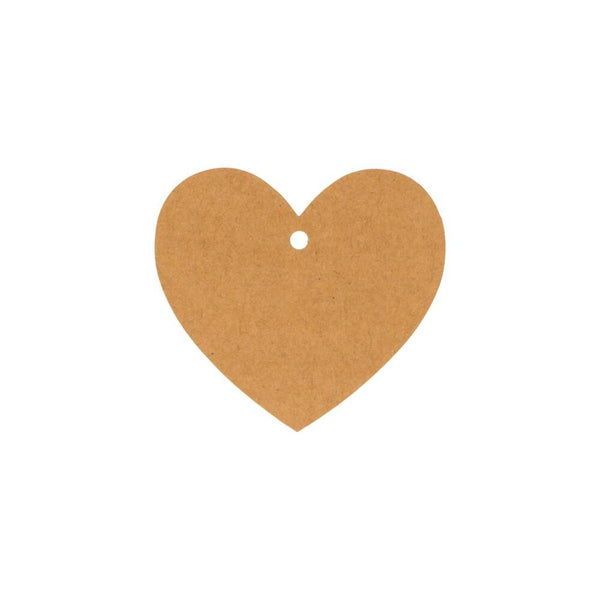 etiqueta forma de corazon set de 50 piezas kraft