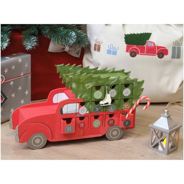 inspiración calendario de adviento personalizable para rellenar camioneta artemmio