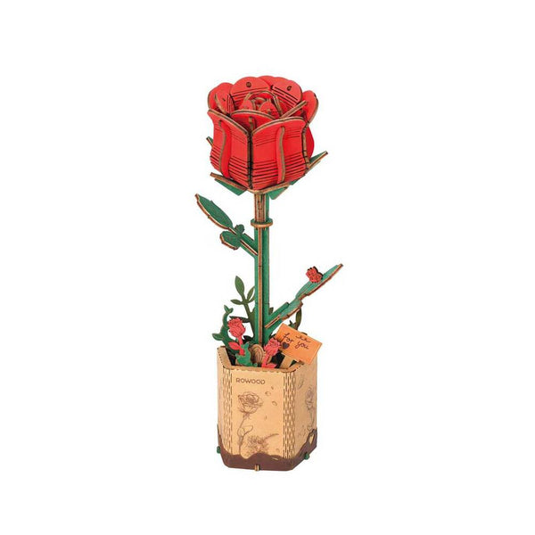maqueta de madera 3D rosa roja rork robotime