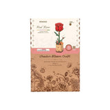 rowood red rose wooden bloom craft rompecabezas 3D