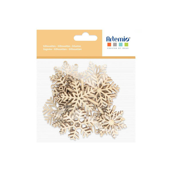 Set Siluetas de Madera Copos de Nieve Artemio