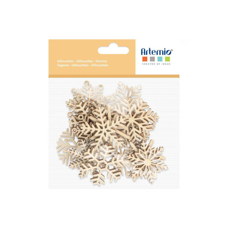 Set Siluetas de Madera Copos de Nieve Artemio