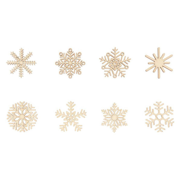 Set Siluetas de Madera Copos de Nieve Artemio