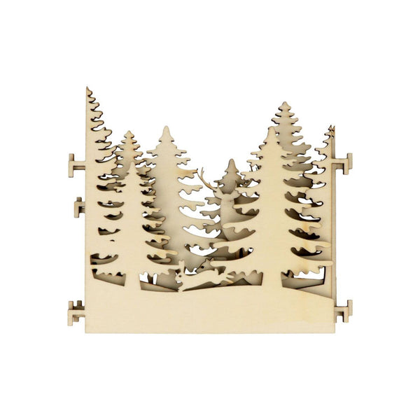 láminas de madera navideñas cuadríptico con abetos artemio