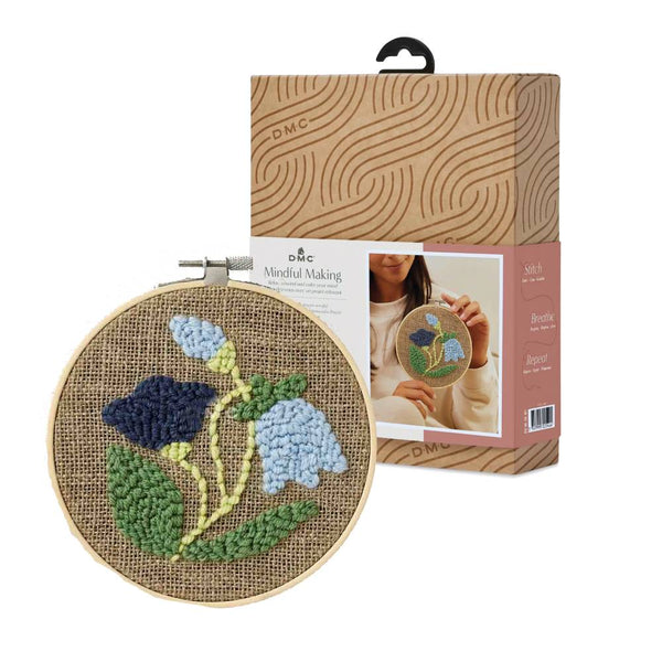 kit bordado punch needle dmc campánulas rústicas