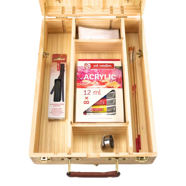 iniciación al acrílico con pintura y caballete artemisa para mesas art creation